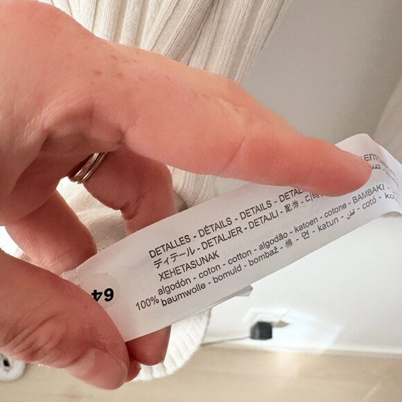 Zara Ribbed Knit Long Sleeve Jumpsuit Romper Cream Blogger Fav Sz Medium - Picture 10 of 11